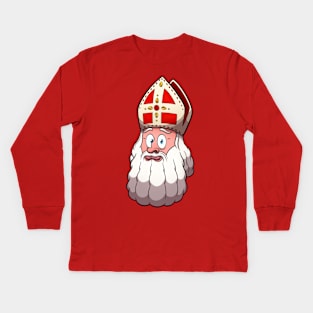 Saint Nicholas Face Kids Long Sleeve T-Shirt